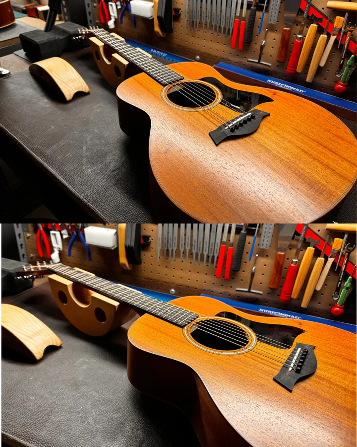 Guitar repair and setup at The Guitar Surgeon workshop, Auckland — June 2026