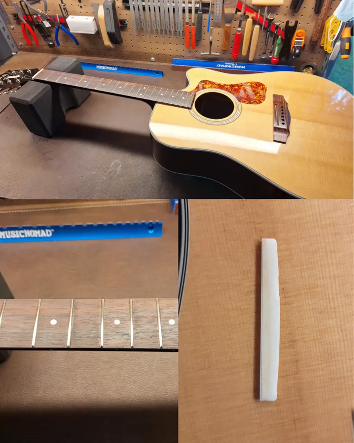 Guitar repair and setup at The Guitar Surgeon workshop, Auckland — June 2026