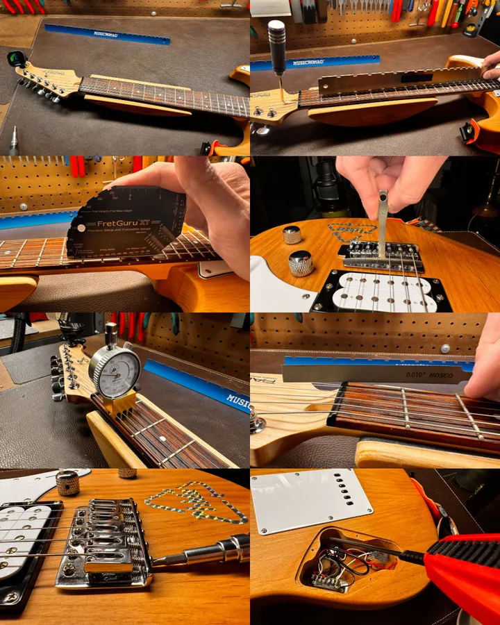 Guitar repair and setup at The Guitar Surgeon workshop, Auckland — July 2026